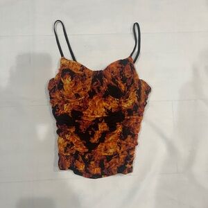 Flame Print Women's Tank Top